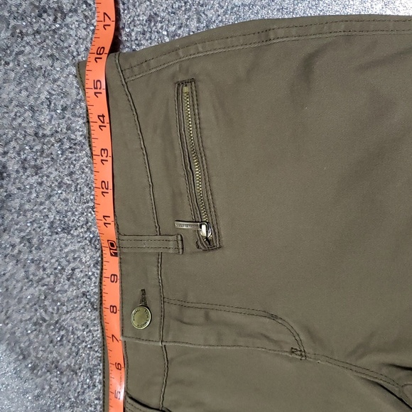Michael Kors Olive Green Gold Zipper Cuff Pants Size 6 - Picture 8 of 16
